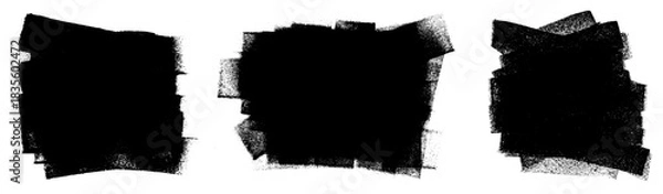 Obraz Roller Paint Brush Background Grunge Stroke Vector Set