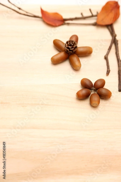 Obraz 秋の小物をあしらった背景素材_タテ