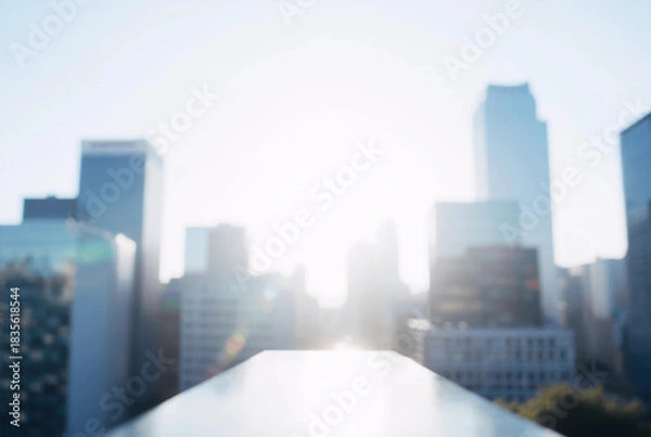 Obraz Modern blurred city background, perfect for business presentations, professional website headers, and futuristic corporate designs 