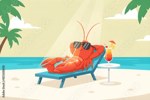 Obraz sunbathing cool crayfish