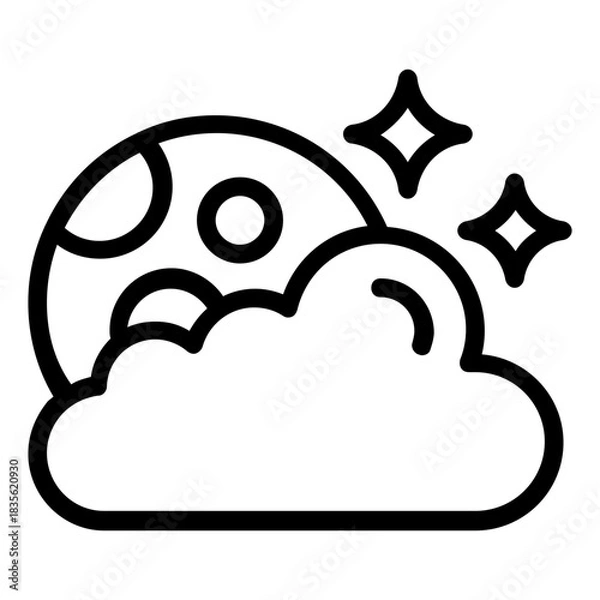 Obraz night icon vector