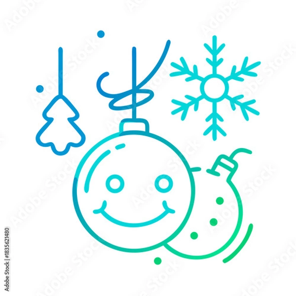 Fototapeta christmas element gradient