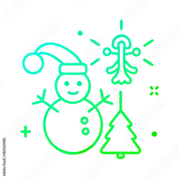 Fototapeta christmas element gradient