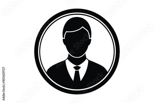 Fototapeta user profile vector icon silhouette