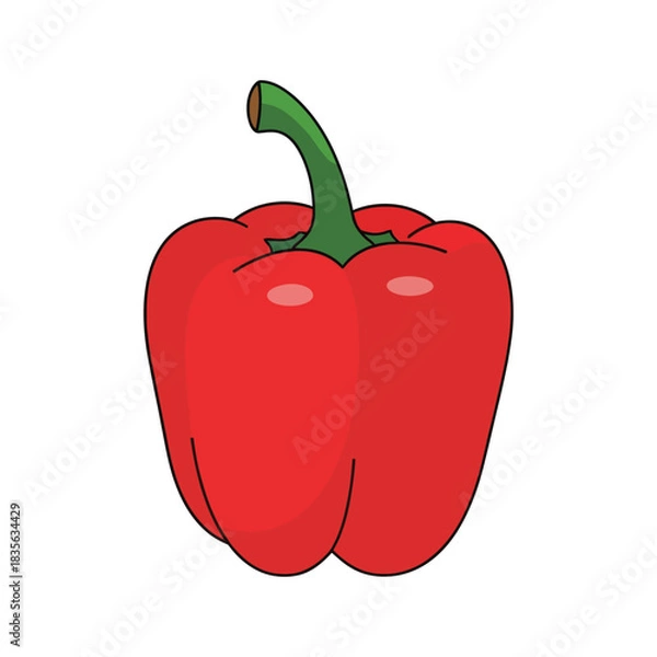 Obraz Red pepper vector illustration