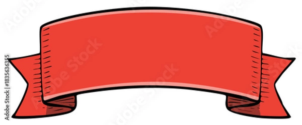 Fototapeta Red Decorative Banner with Blank Space for Text Message Announcement Sign