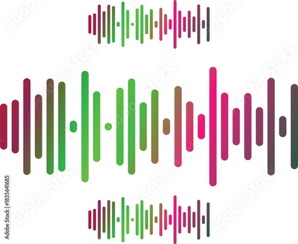 Fototapeta Colorful sound wave equalizer graphic design elements on white background isolated on white background