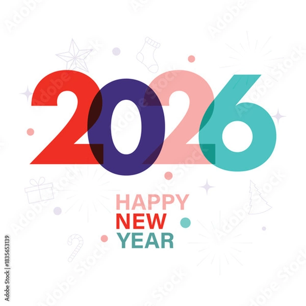 Obraz Happy New Year Background Vector Design.