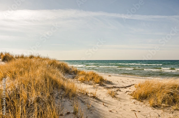 Obraz Dunes, Lake, and Sky