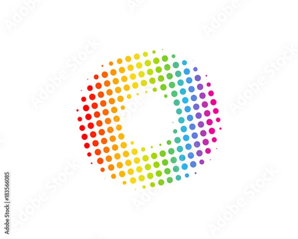 Obraz Halftone Circle Letter O Icon Logo Design Element
