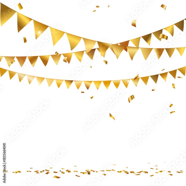 Obraz FANIONS AVEC DES CONFETTIS DORÉS