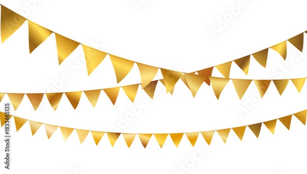 Obraz 3 GUIRLANDES DE FANIONS DORÉS