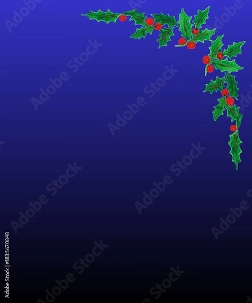 Obraz background with leaves , Blue Background illustration 