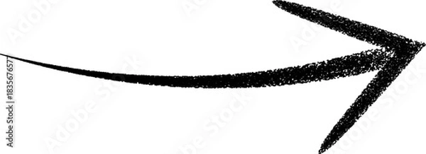 Fototapeta A red arrow marker is isolated on a transparent background. Vector Hand Drawn Black arrow