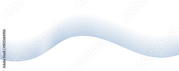Obraz Abstract Background, Transparent Waved Lines. Soft Blue Smoke Wave BG. Colorful Gradient Flowing Wavy Lines. Vector illustration.