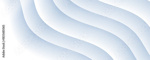 Obraz Abstract Background, Transparent Waved Lines. Soft Blue Smoke Wave BG. Colorful Gradient Flowing Wavy Lines. Eps10