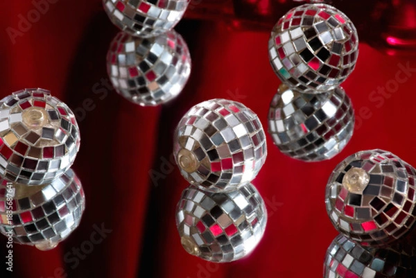 Obraz Disco balls on red