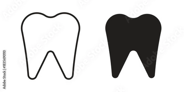 Obraz Tooth icon in line design. Simple icon vector