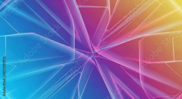 Fototapeta Abstract geometric background with vibrant gradient colors and transparent design creating modern art