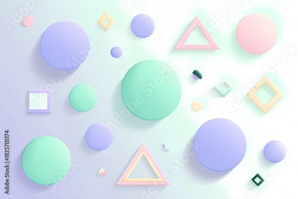 Obraz Contemporary Geometric Forms in Soft Colors