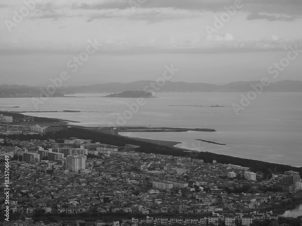 Obraz 湘南海岸の家々