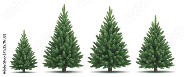 Fototapeta Picea pungens colorado blue green spruce evergreen pinaceae needled tree isolated png on a transparent background premium cutout  
