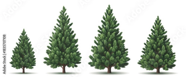 Fototapeta Picea pungens colorado blue green spruce evergreen pinaceae needled tree isolated png on a transparent background premium cutout  
