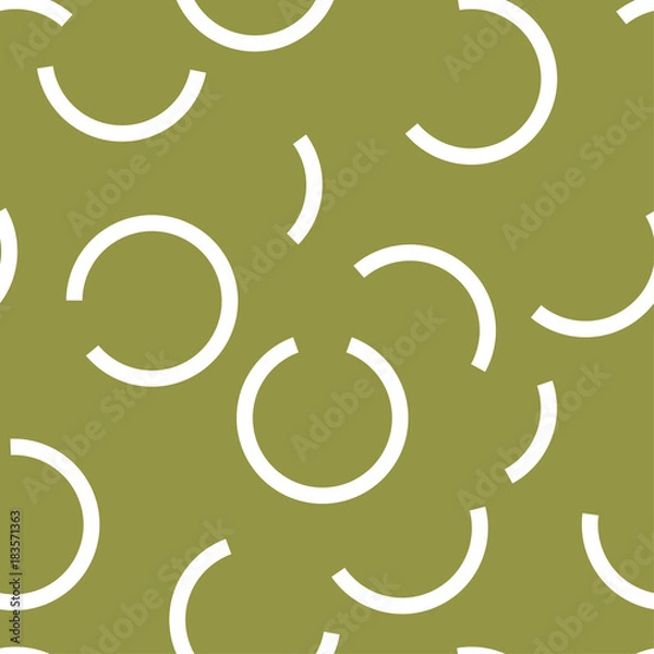 Obraz Geometric ornament. Olive green and white seamless pattern