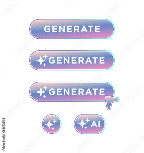 Obraz Generate AI Button, AI Button, AI Vector, AI Button Vector, Artificial Intelligence Button, UI Button, Smart Phone Button, Artificial Robotics, Automation Button