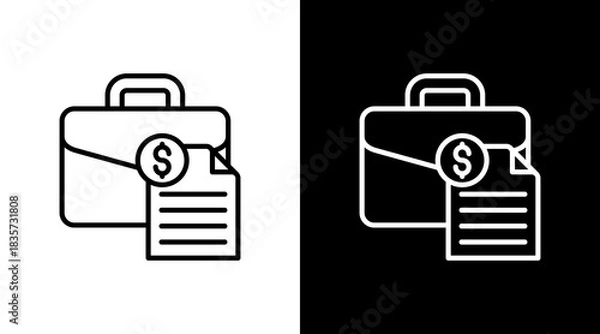 Obraz Portfolio With Icon Set Design