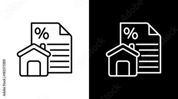Obraz Mortgage With Icon Set Design