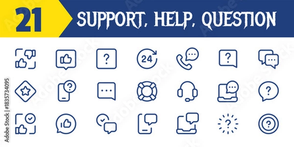 Obraz support help question icons.eps