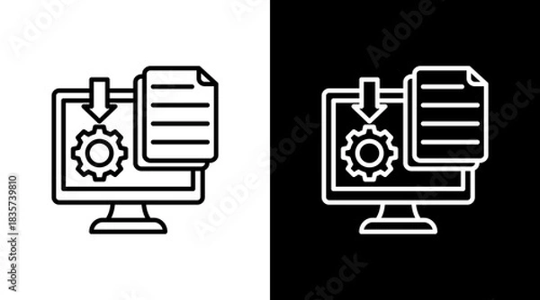 Fototapeta Data Gathering With Icon Set Design