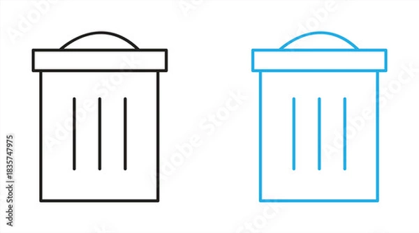 Fototapeta trash can line icon, vector illustration