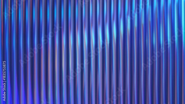 Obraz Corrugated glass texture. Neon blurry ribbed texture. Abstract 3d render.