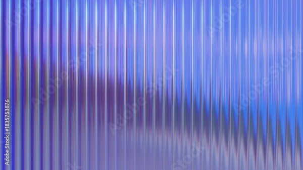 Obraz Corrugated glass texture. Neon blurry ribbed texture. Abstract 3d render.