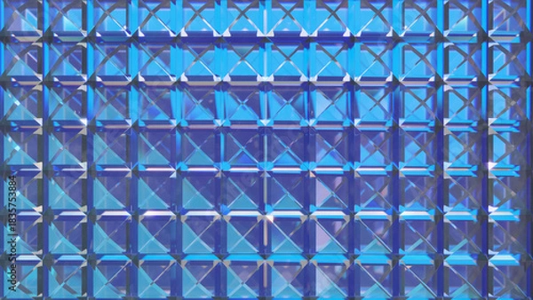 Obraz Abstract background with 3d crystal square grid.
