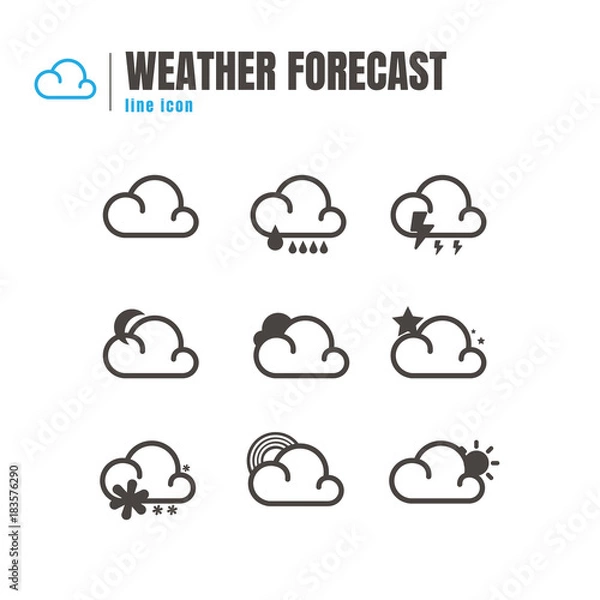 Obraz Weather Icons set. on white background. web. logo. vector illustration
