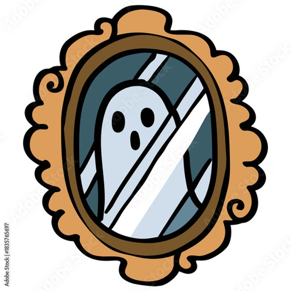 Fototapeta Ghost Reflection in a Mirror With a Simple Design at Night