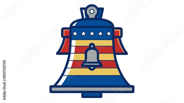 Fototapeta Design of a Bell With Red, White, and Blue Colors and Stars