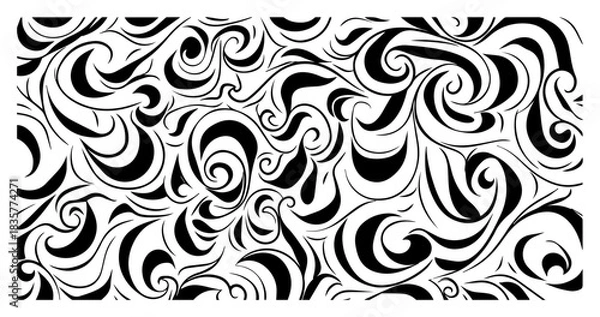 Obraz Abstract decorative swirling curls and waves texture vector pattern