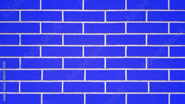 Fototapeta Blue regular brick wall texture background.