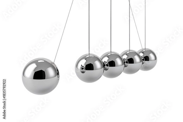 Obraz Newtons Cradle Pendulum Balls Shiny Metallic
