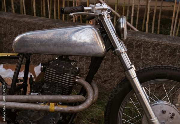 Obraz vintage motorcycle engine detail, closeup