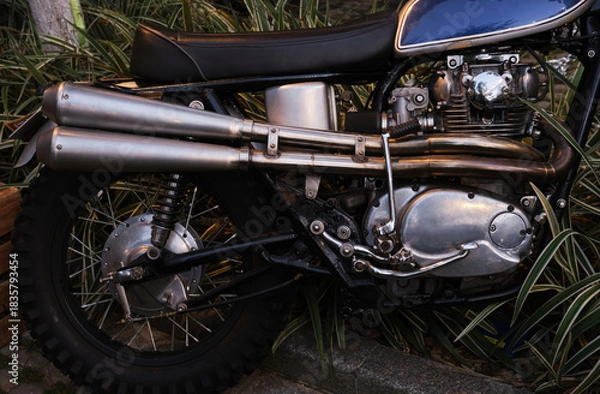 Obraz vintage motorcycle engine detail, closeup