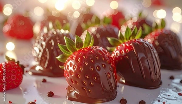 Obraz Chocolate Covered Strawberries - A Sweet Indulgence for Valentines Day.
