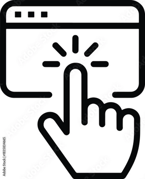 Fototapeta Cursor Pointer Icon Clicking Webpage Interface