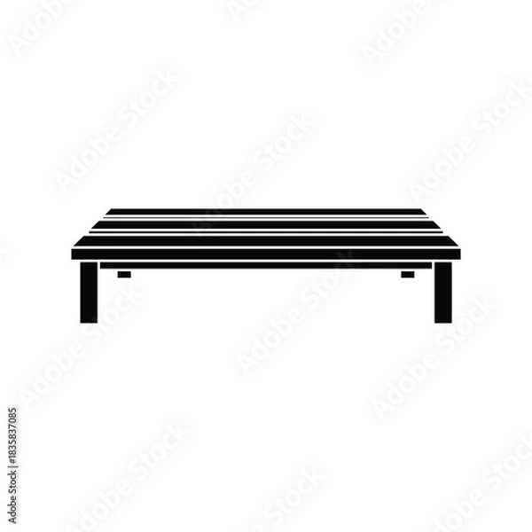 Obraz Bench Silhouette Icon Isolated on White Background. Vector Illustration.