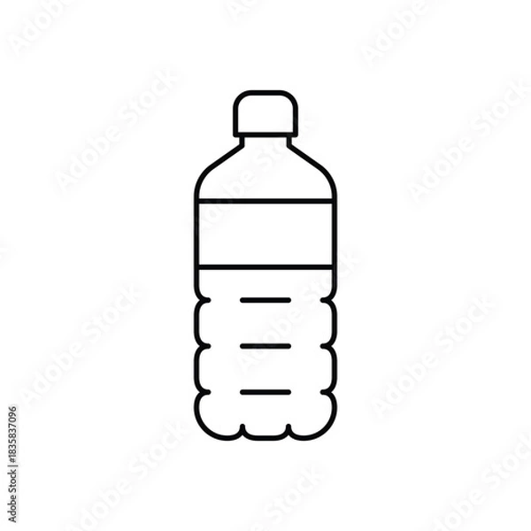 Obraz Plastic bottle line icon isolated on white background. Vector illustration.