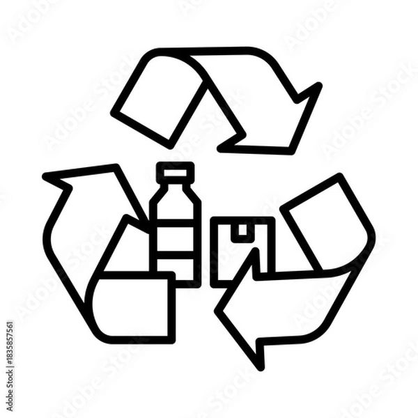 Obraz Universal recycling symbol representing sustainable waste management and environmental protection, promoting ecological responsibility and resource conservation for a greener future